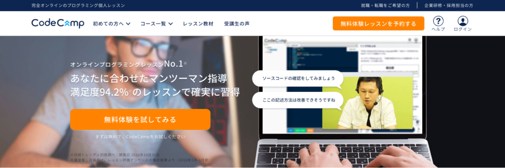 プログラミンスクールのコードキャンプ